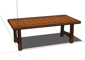 某现代风格家具木质坐凳条凳SU(草图大师)模型素材