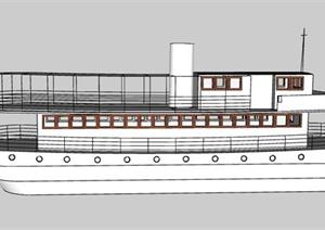 一艘中型船设计的SU(草图大师)模型
