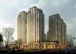 北京某现代风格综合建筑设计方案（包含CAD图纸、PPT文本、SU(草图大师)模型）