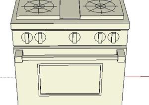 一个灶台的厨卫设施设计SU(草图大师)模型