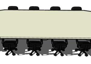 一套办公室会议室会议桌椅设计的SU(草图大师)模型