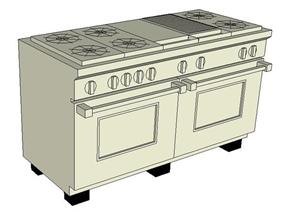 一个集成灶台烤箱SU(草图大师)模型素材