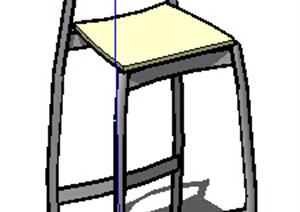 设计素材之家具 高脚椅子吧台椅子设计素材SU(草图大师)模型1