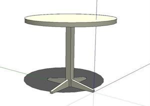 一个现代风格圆桌SU(草图大师)模型素材