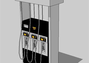 一个加油站加油器SU(草图大师)模型素材