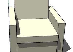 设计素材之家具 单人沙发设计素材SU(草图大师)模型1