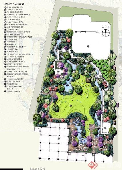 北京某现代风格饭店总体景观规划设计方案(1)