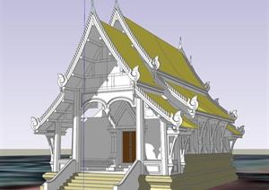 某东南亚风格寺庙建筑设计SU(草图大师)模型