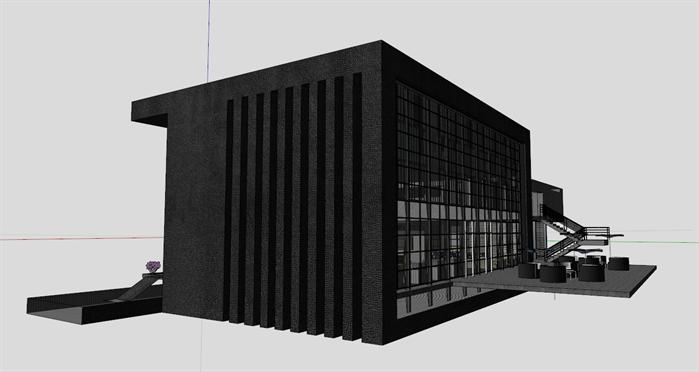 某现代展览售楼中心建筑设计方案su模型(4)