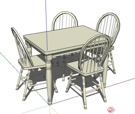 一套桌椅设计的SU模型(1)