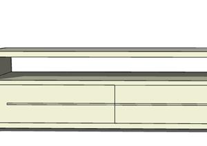 一张办公桌设计的SU(草图大师)模型1