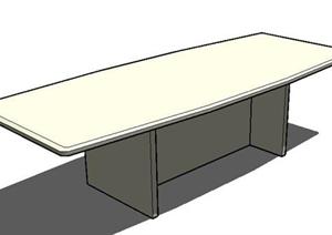 一个现代风格长桌SU(草图大师)模型素材