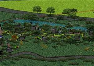 某湿地公园园林景观设计SU(草图大师)模型