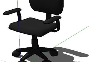 一个现代风格老板椅电脑椅SU(草图大师)模型素材