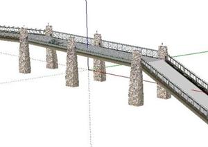 一个现代风格国外桥梁SU(草图大师)模型素材