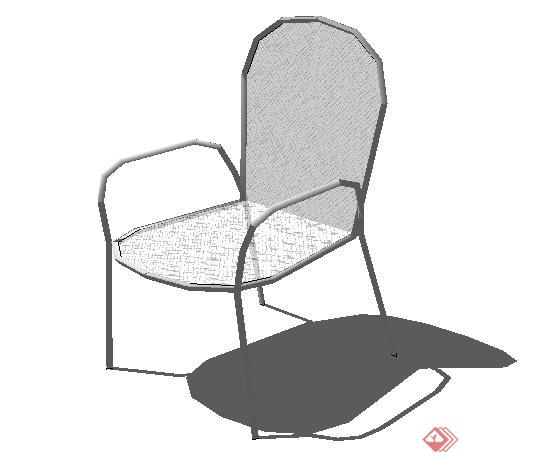 一个现代风格景观椅SU模型素材（2）(1)
