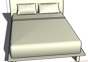 设计素材之家具 双人床设计素材SU(草图大师)模型