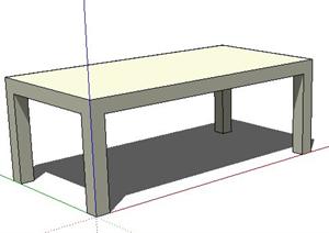一个现代风格木桌SU(草图大师)模型素材