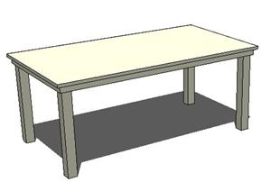 一个现代风格木桌SU(草图大师)模型素材