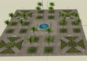 某公园景观植物配置设计SU(草图大师)模型