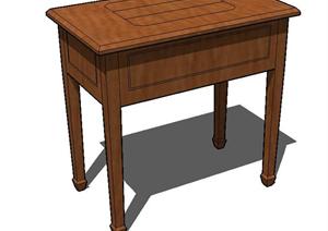 一个现代中式桌子SU(草图大师)模型素材