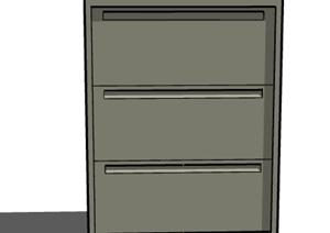 一个金属储物柜设计的SU(草图大师)模型