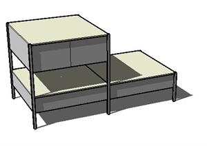一个现代风格模块化组合柜子SU(草图大师)模型素材