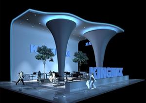 某KINGMAX科技公司展厅装饰设计MAX模型（含方案图+效果图）