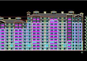 某地中海风格住宅公寓建筑设计方案SU(草图大师)模型（附CAD平立面图）