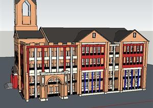 某欧式幼儿园建筑设计方案SU(草图大师)模型