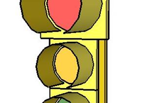 一个交通红绿灯SU(草图大师)精致模型素材
