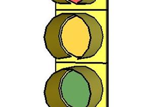 一个交通红绿灯SU(草图大师)模型素材（2）