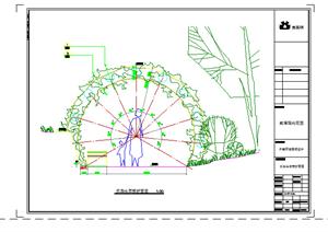 园林景观之现代弧形廊架设计方案（dwg格式）