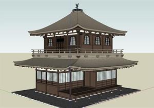 一套古典中式风格寺庙建筑SU(草图大师)设计模型