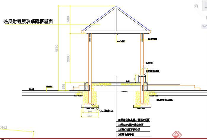 园林景观之现代廊架设计施工图（dwg格式）(1)