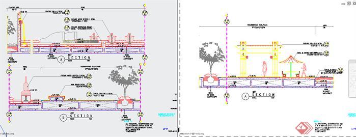 园林景观之水景墙设计方案扩初（dwg格式）(1)
