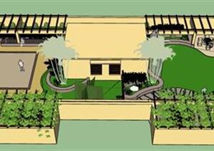 某屋顶花园景观设计SU(草图大师)模型1