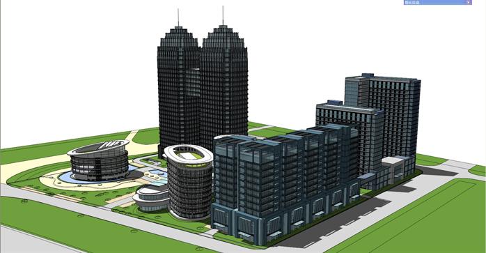 多个办公楼建筑设计SU模型