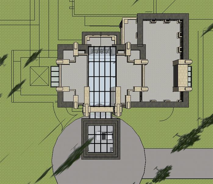 常州某新古典会所建筑设计方案SU模型(2)