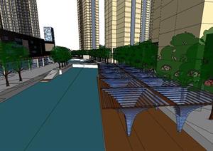 合肥某住宅+商业街建筑设计SU(草图大师)模型（附CAD总平面图）