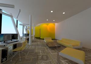某现代风格办公空间室内设计3DMAX模型