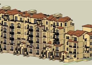 某欧式住宅楼建筑设计SU(草图大师)模型