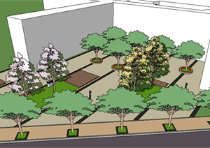 某现代风格园林居住社区景观规划设计SU(草图大师)模型素材