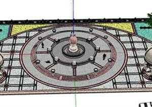 某欧式广场景观设计SU(草图大师)模型