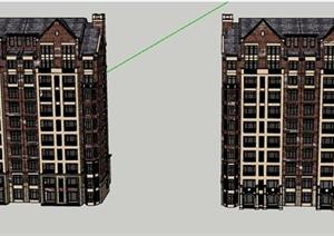 某欧式住宅楼建筑设计SU(草图大师)模型1