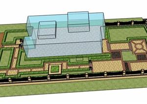 某别墅庭院景观设计SU(草图大师)模型3