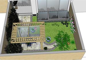 某小庭院景观设计SU(草图大师)模型