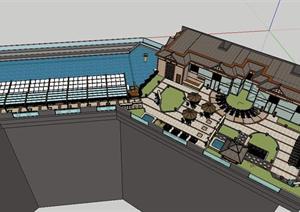 某商业建筑屋顶规划设计SU(草图大师)模型
