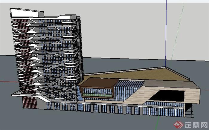 某商业综合体建筑设计SU模型2(1)