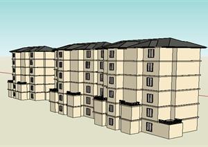 某新古典住宅建筑设计方案SU(草图大师)模型3